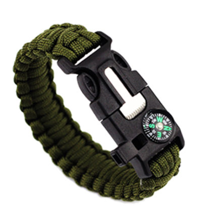 Outdoorový náramek Paracord AOTU 5 v 1 zelený